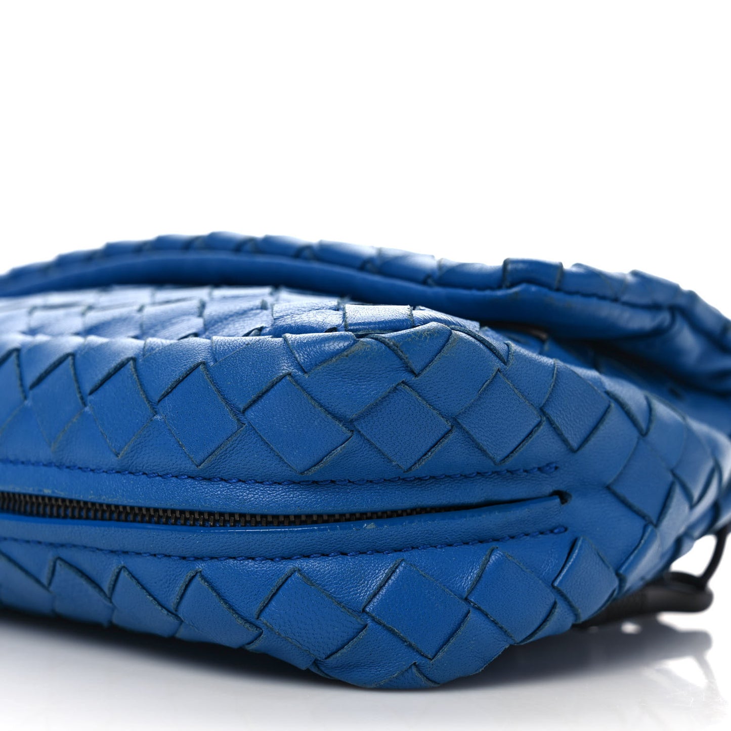 Nappa Intrecciato Small Chain Crossbody Cobalt