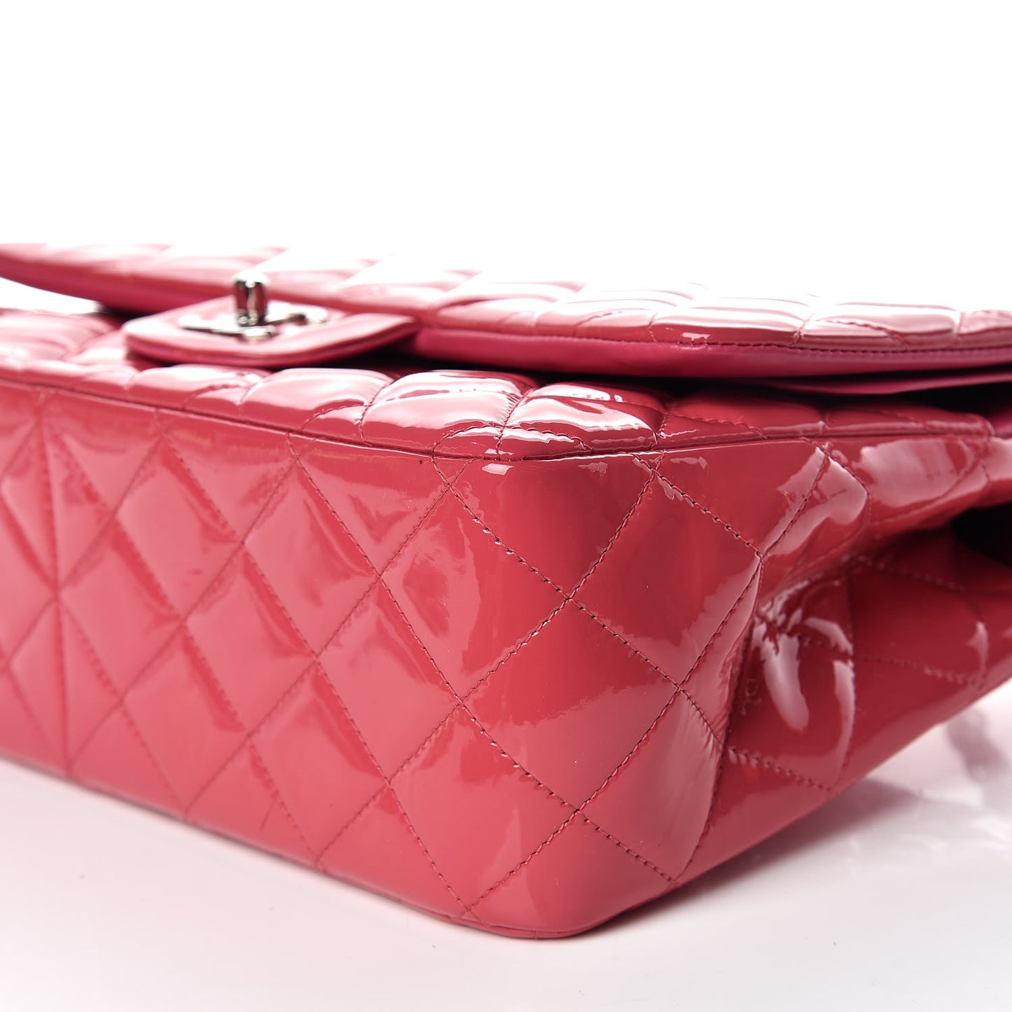 Patent Quilted Jumbo Double Flap Pink