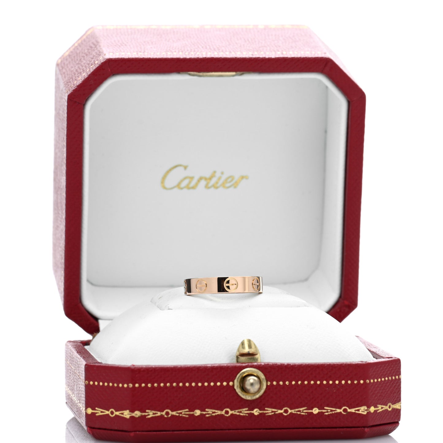 18K Pink Gold 3.5mm LOVE Wedding Band Ring 46 3.75