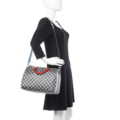 Louis Vuitton Damier Speedy Bandouliere 30 Black White 2 of 10