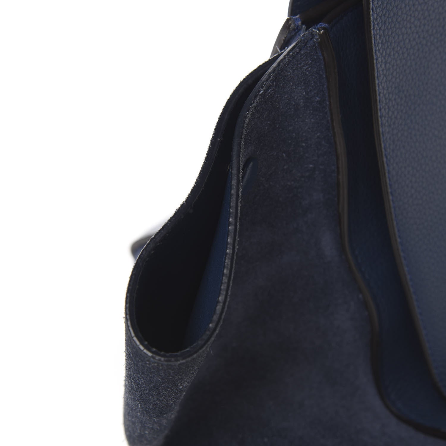 Celine Drummed Calfskin Suede Large Trapeze Navy 6 of 14