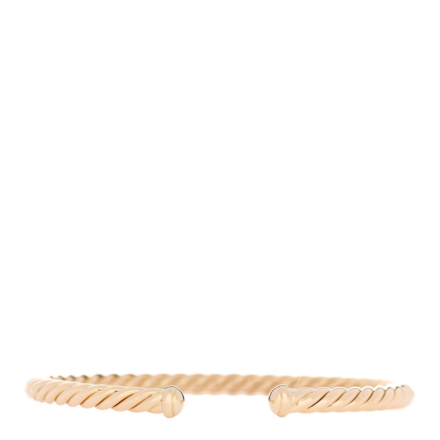 David Yurman 18K Yellow Gold 4mm Cablespira Bracelet 1 of 3