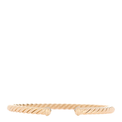 David Yurman 18K Yellow Gold 4mm Cablespira Bracelet 1 of 3