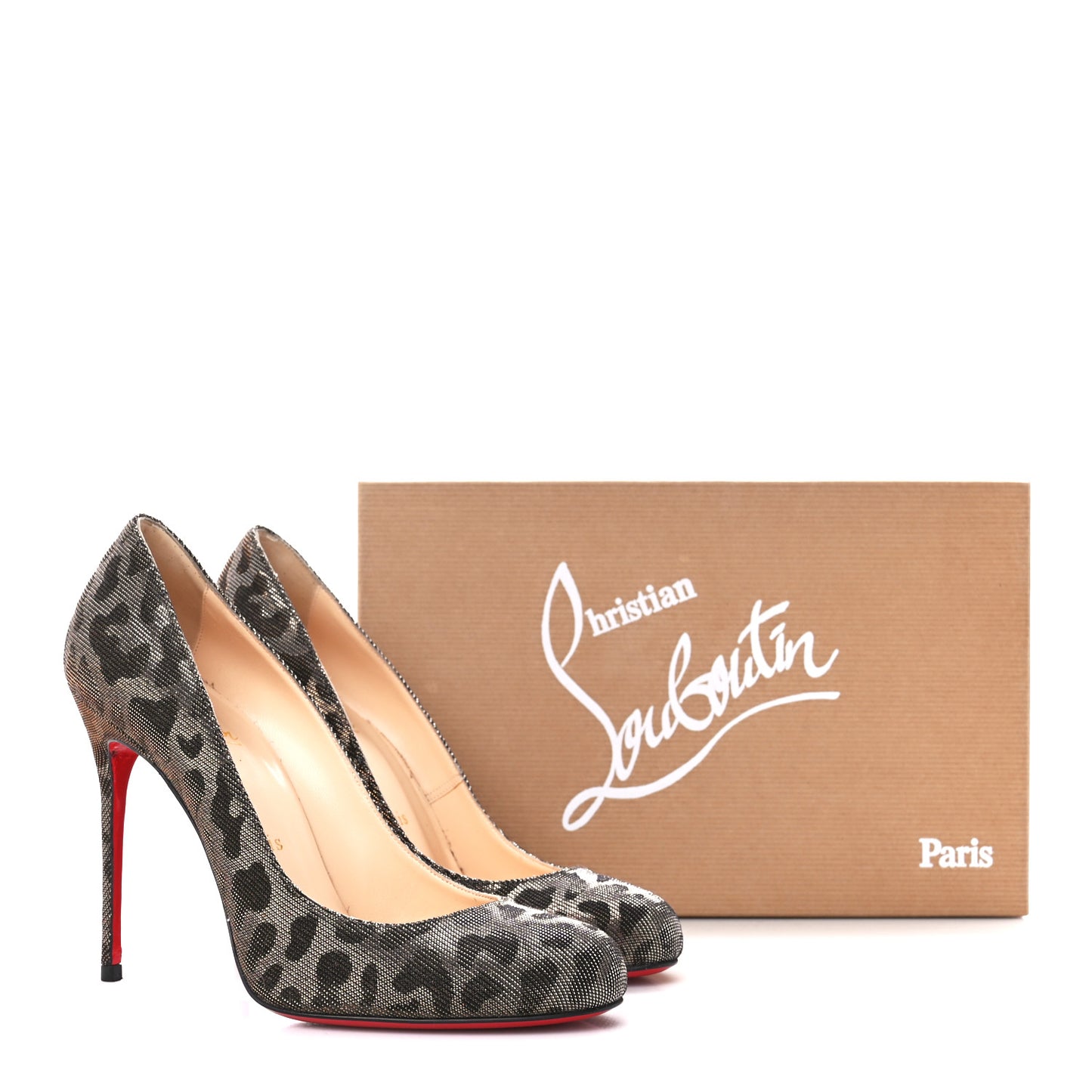 Lame Leopard Fifi 100 Pumps 38 Gold Silver