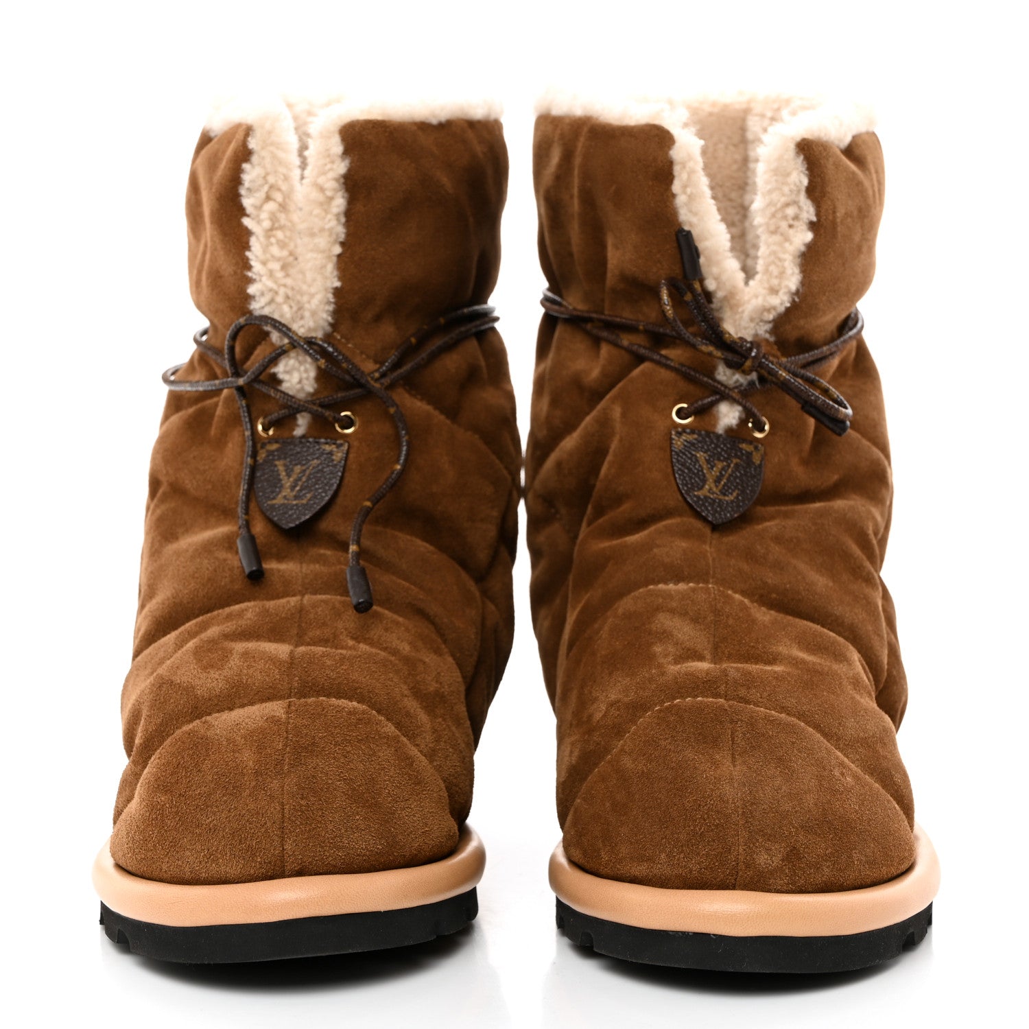 Louis Vuitton Shearling Suede Monogram Pillow Comfort Ankle Boot 39 Cognac 4 of 14