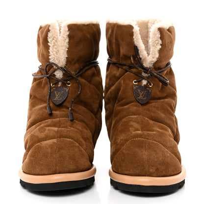 Louis Vuitton Shearling Suede Monogram Pillow Comfort Ankle Boot 39 Cognac 4 of 14