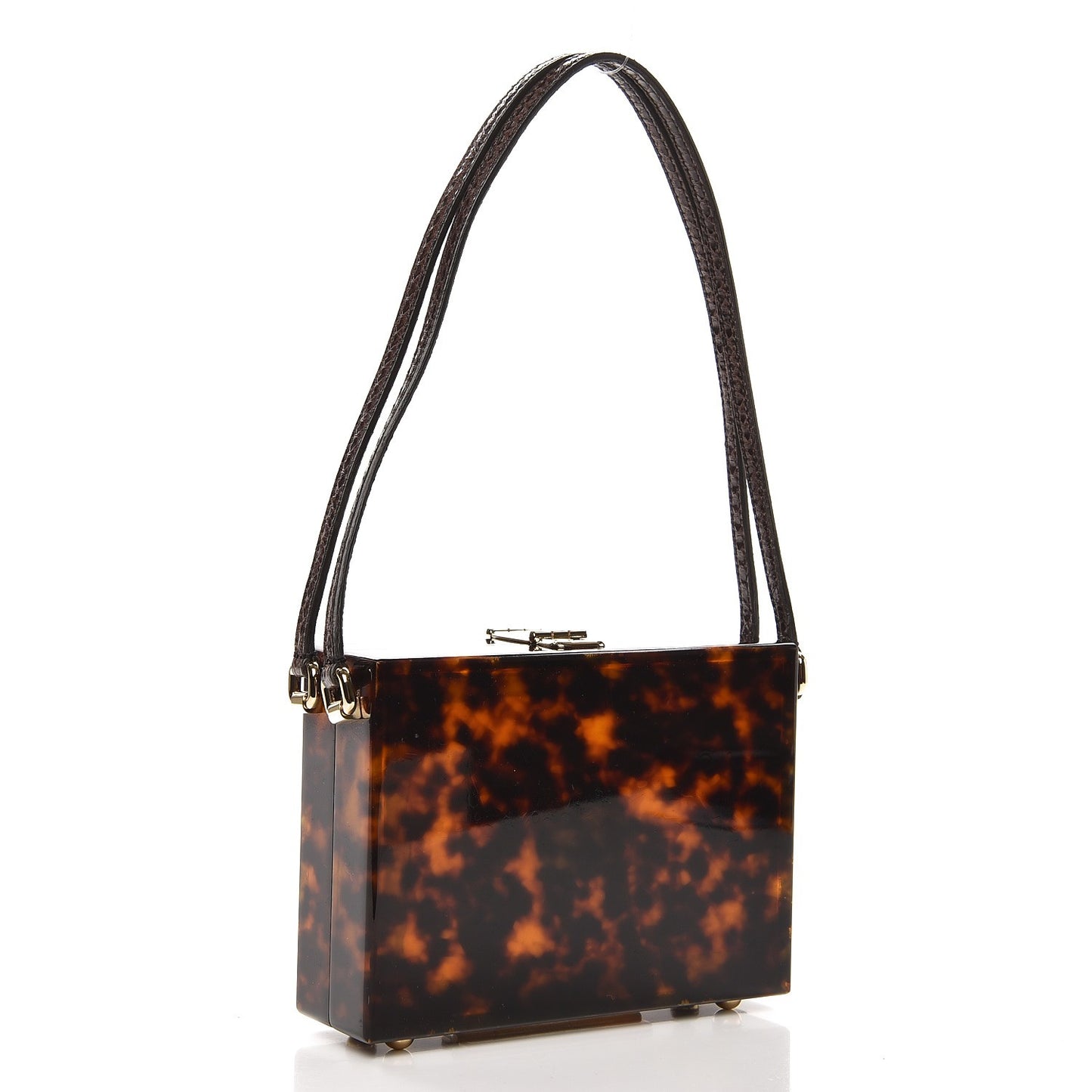 Plexiglass Tortoise Shell Effect Clutch Brown