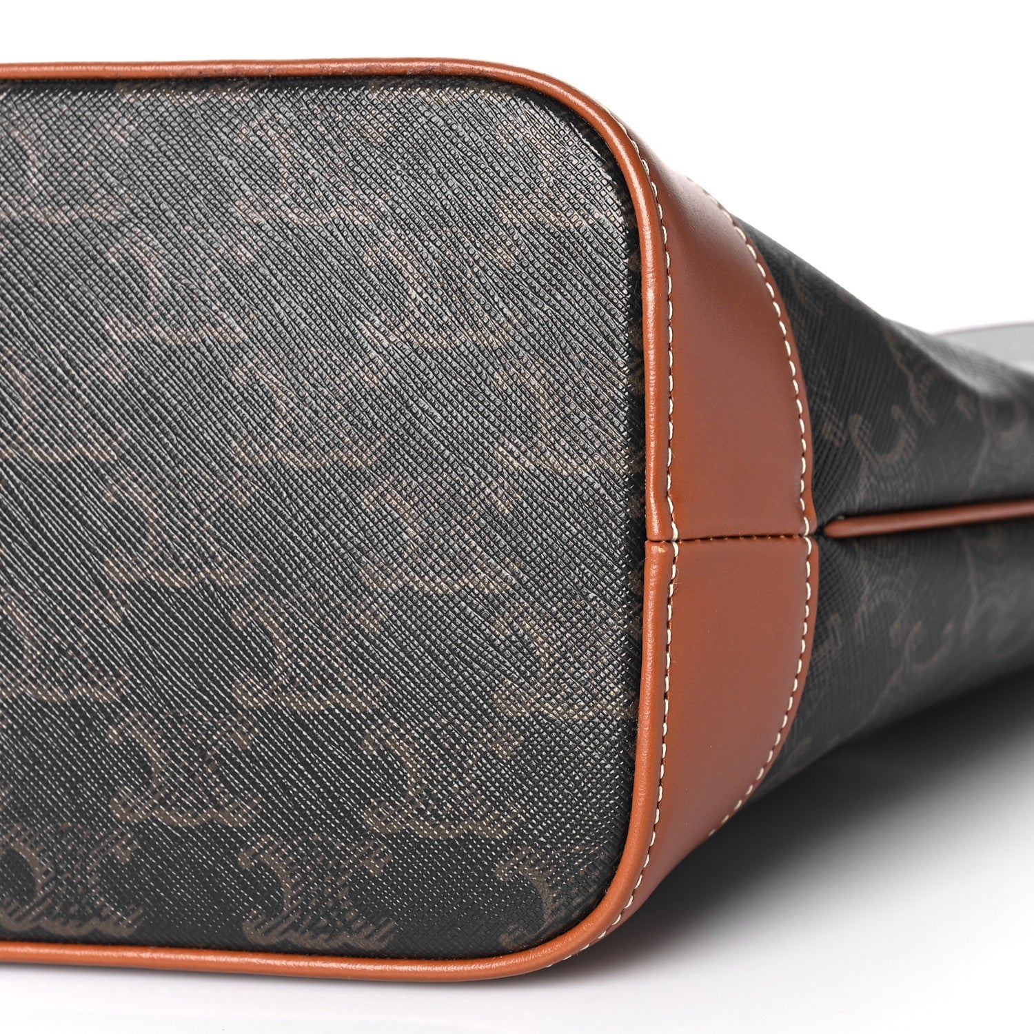 Celine Triomphe Canvas Calfskin Small Bucket Bag Tan 8 of 8