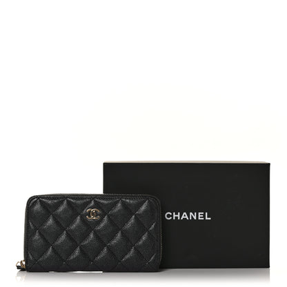 Chanel Iridescent Caviar Quilted Medium Zip Around Wallet Black 11 of 11