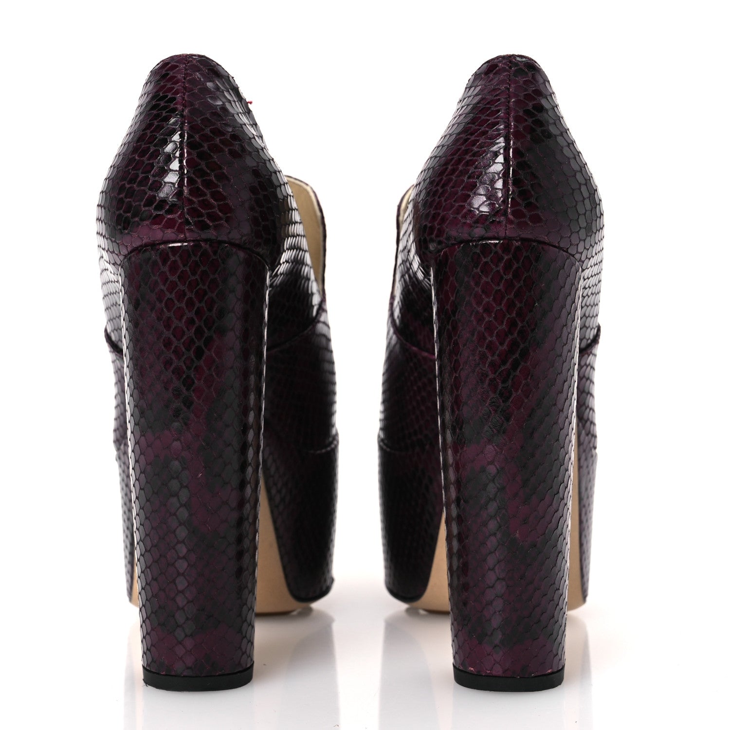 Bottega Veneta Snakeskin Mostra Pumps 38 Burgundy 6 of 11