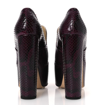 Bottega Veneta Snakeskin Mostra Pumps 38 Burgundy 6 of 11