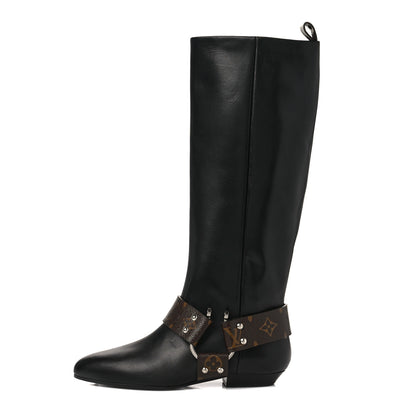 Louis Vuitton Calfskin Monogram Rhapsody High Boots 36 Black 1 of 7