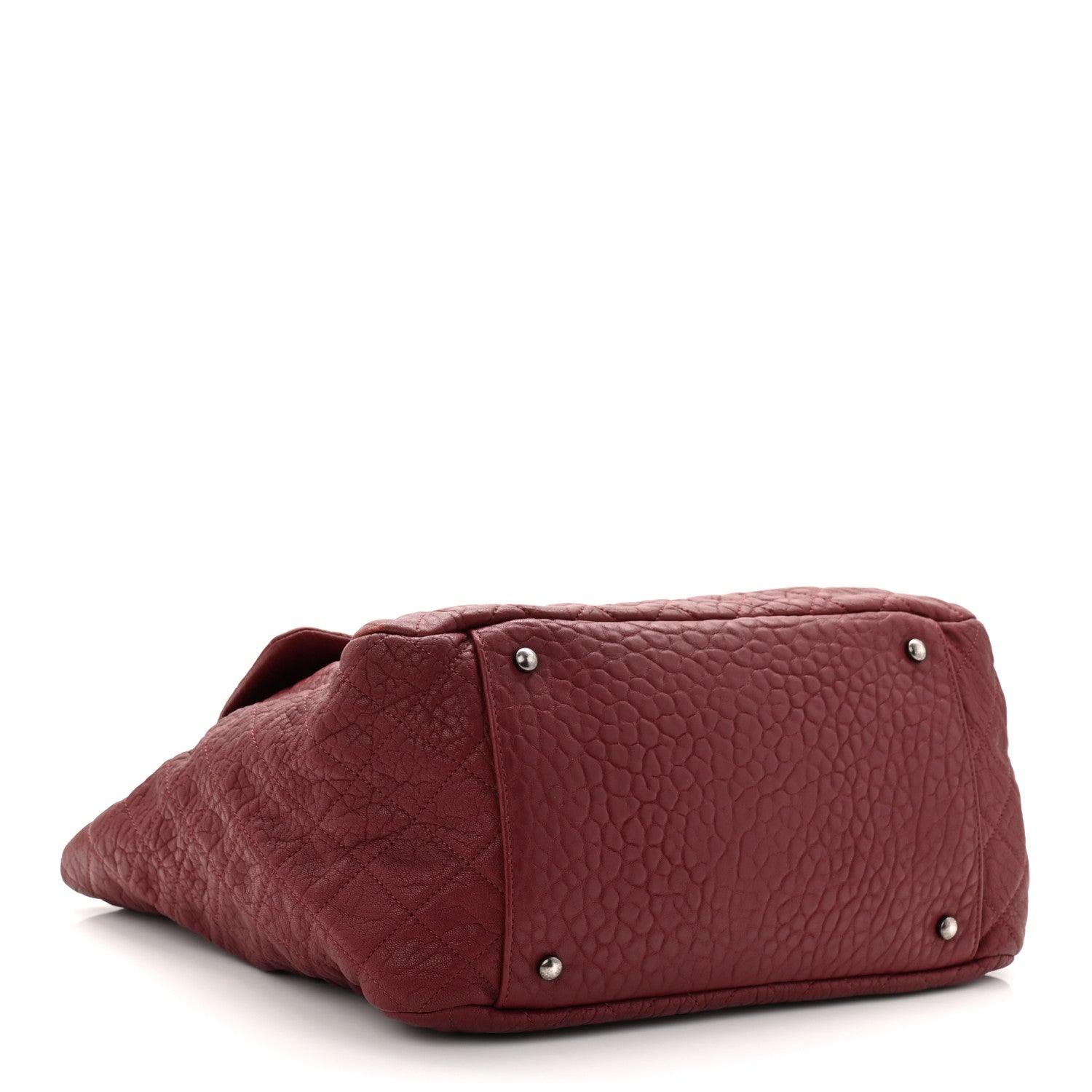 Chanel Crumpled Lambskin Quilted Large Tote Burgundy 4 of 11