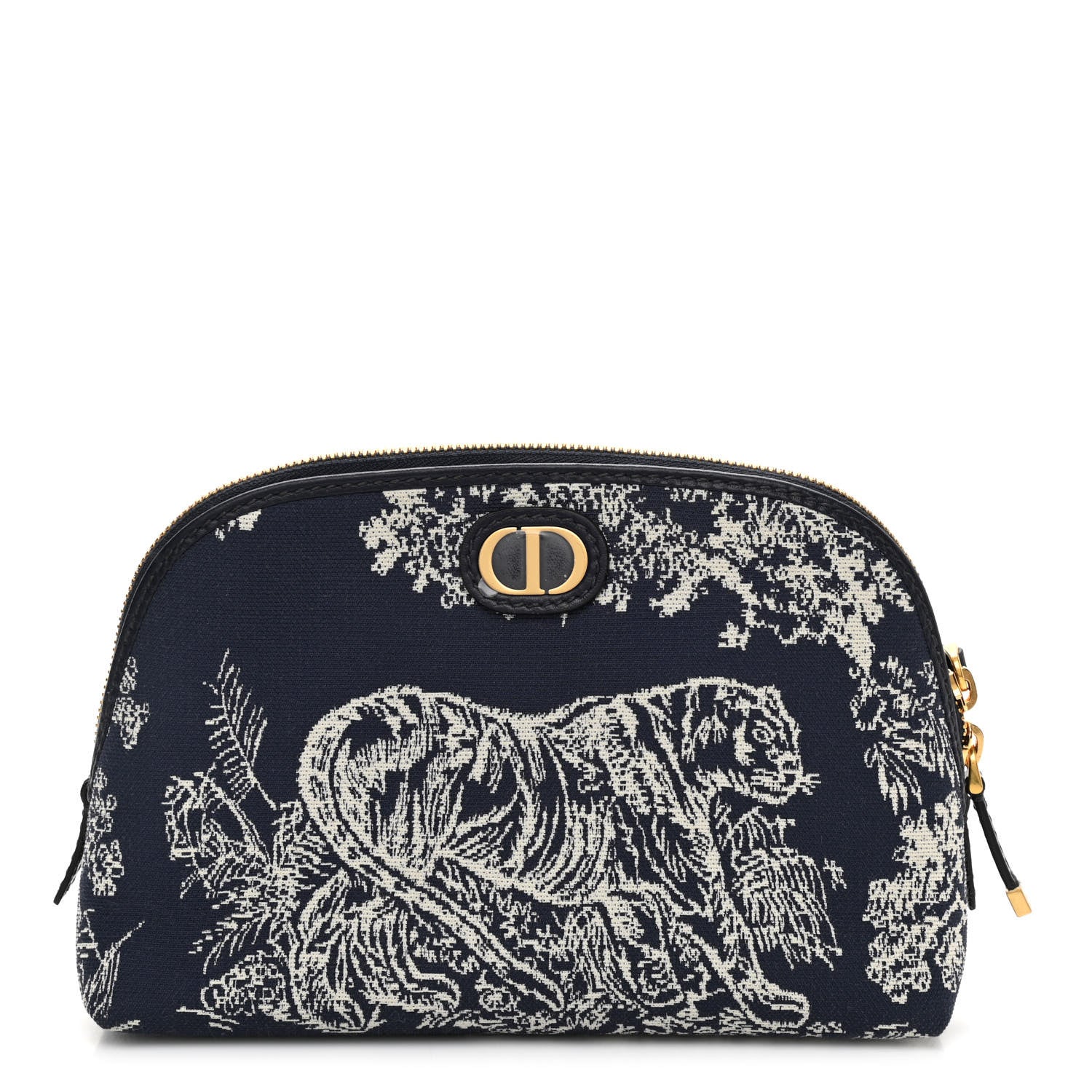 Christian Dior Embroidered Toile De Jouy 30 Montaigne Cosmetic Pouch Blue 1 of 6