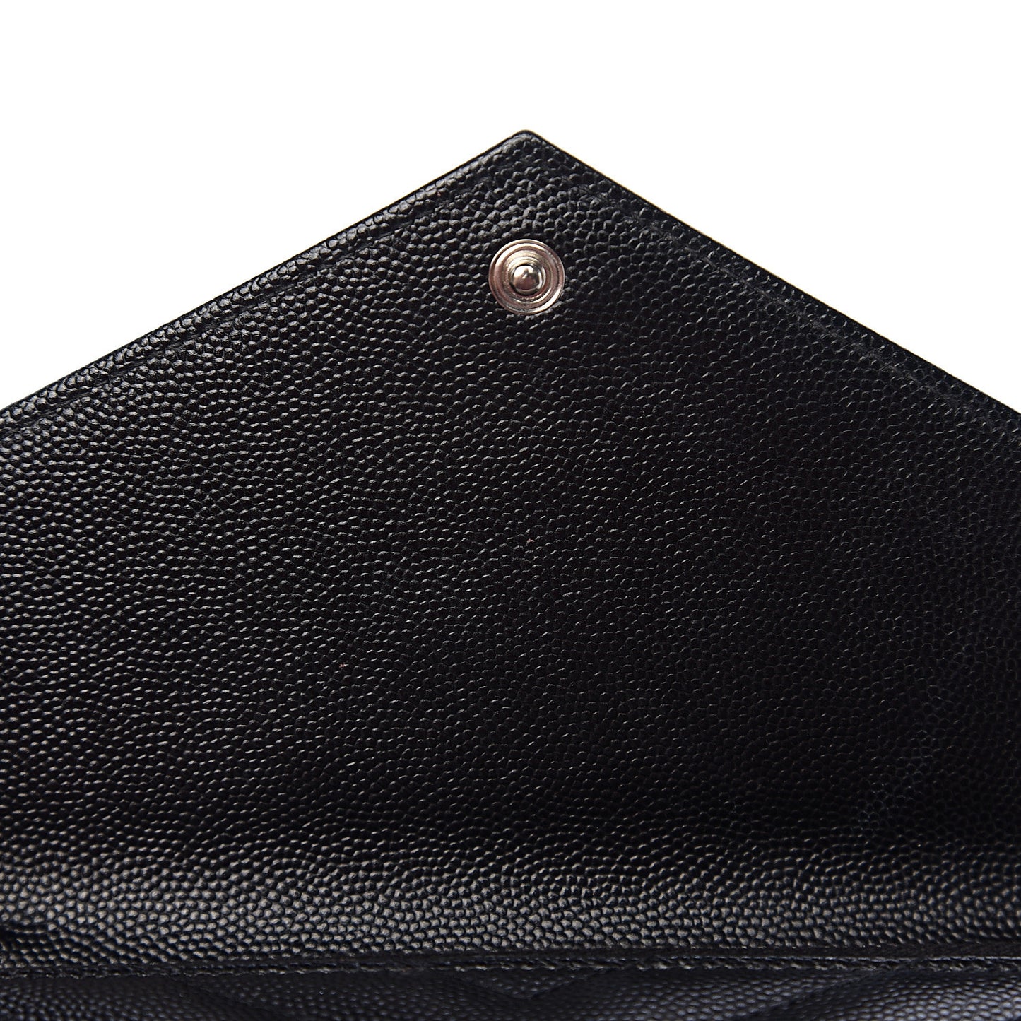 Grain De Poudre Matelasse Chevron Monogram Envelope Chain Wallet Black