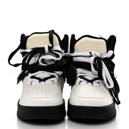 Saint Laurent Calfskin Smith High Top Sneakers 39 White Black 2 of 8
