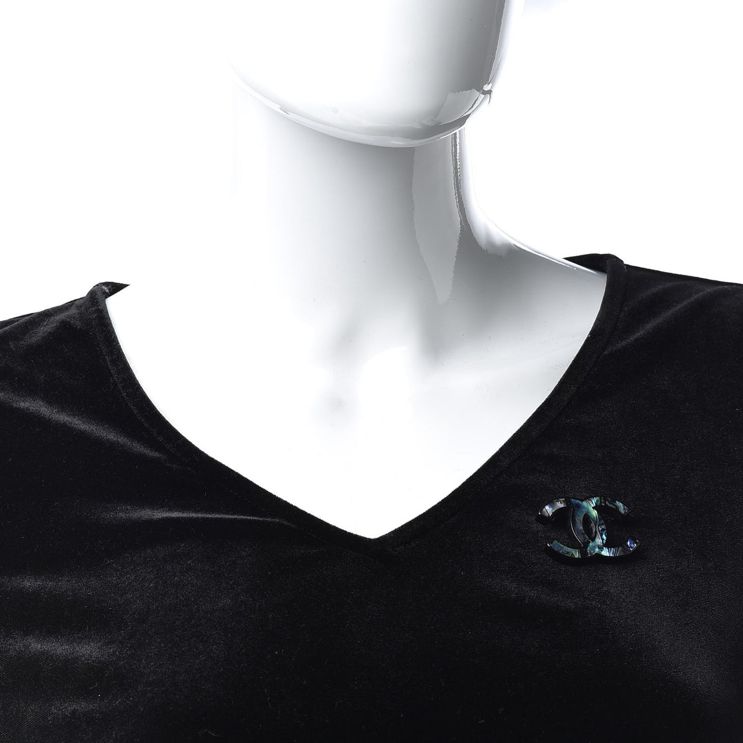Resin Abalone CC Brooch Black