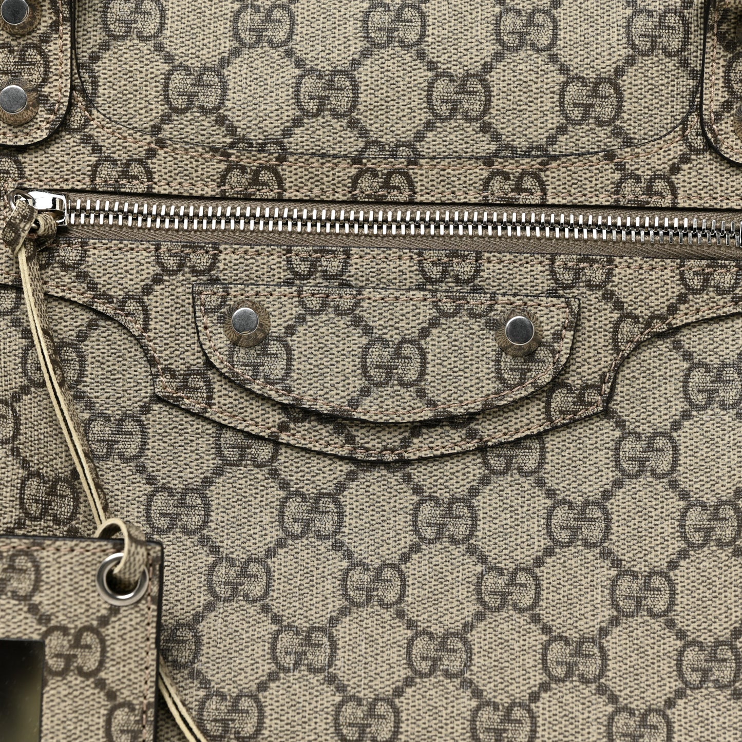 X GUCCI GG Supreme Monogram Neo Classic Silver Hardware City Beige Ebony