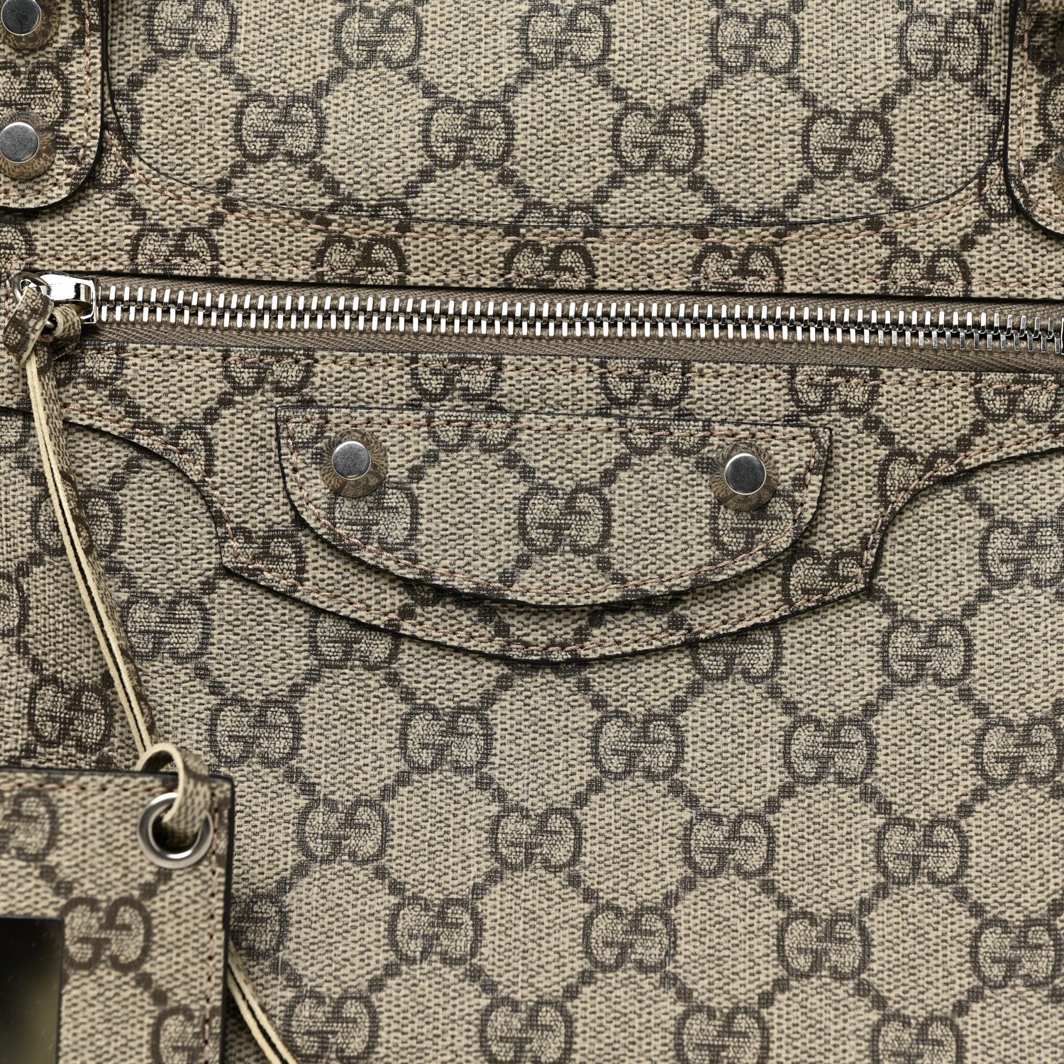 Balenciaga X GUCCI GG Supreme Monogram Neo Classic Silver Hardware City Beige Ebony 9 of 12