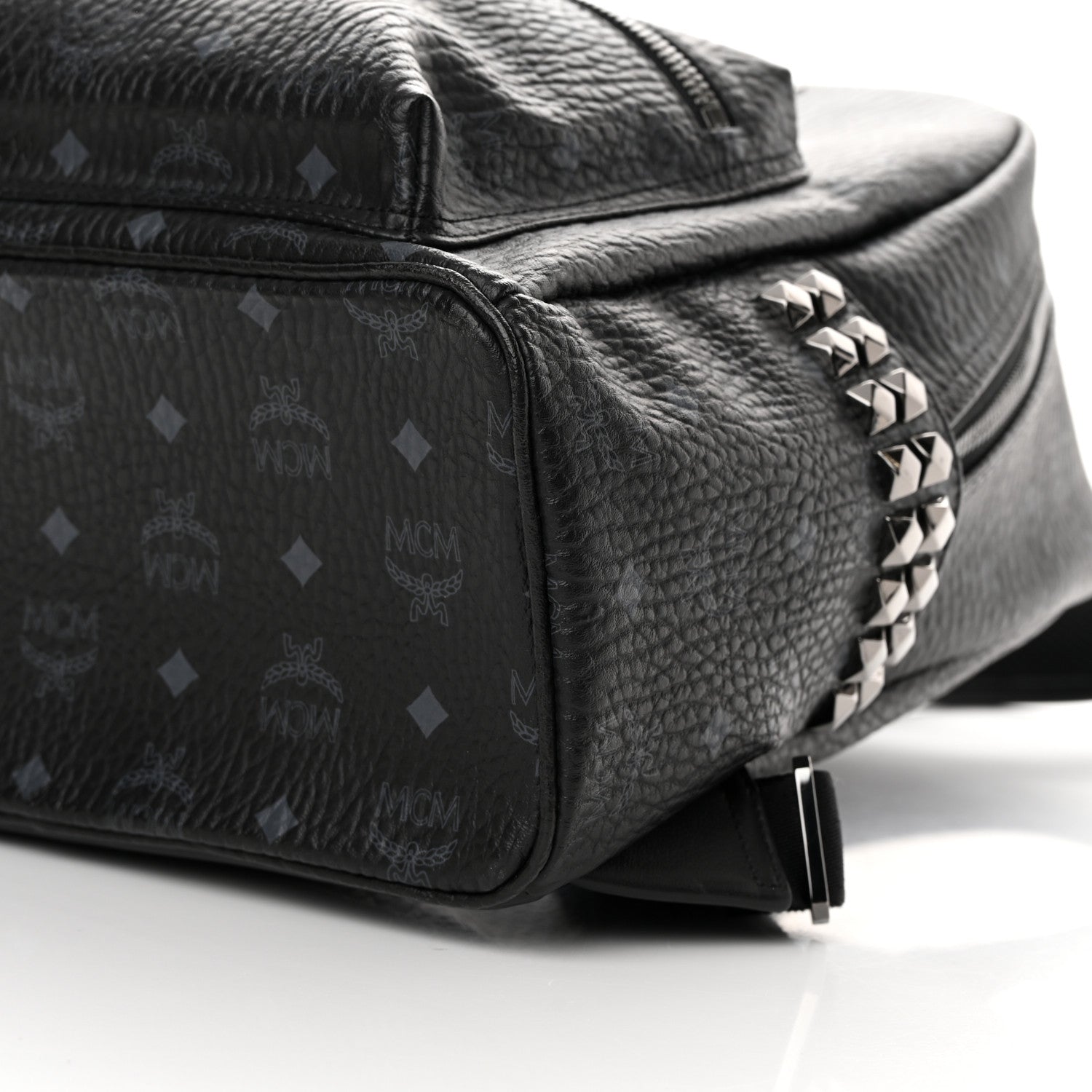 MCM Visetos Medium Side Studs Stark Backpack Black 10 of 10