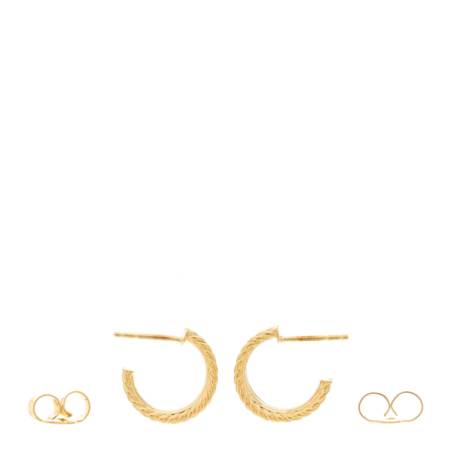 18K Yellow Gold Diamond Origami Huggie Earrings