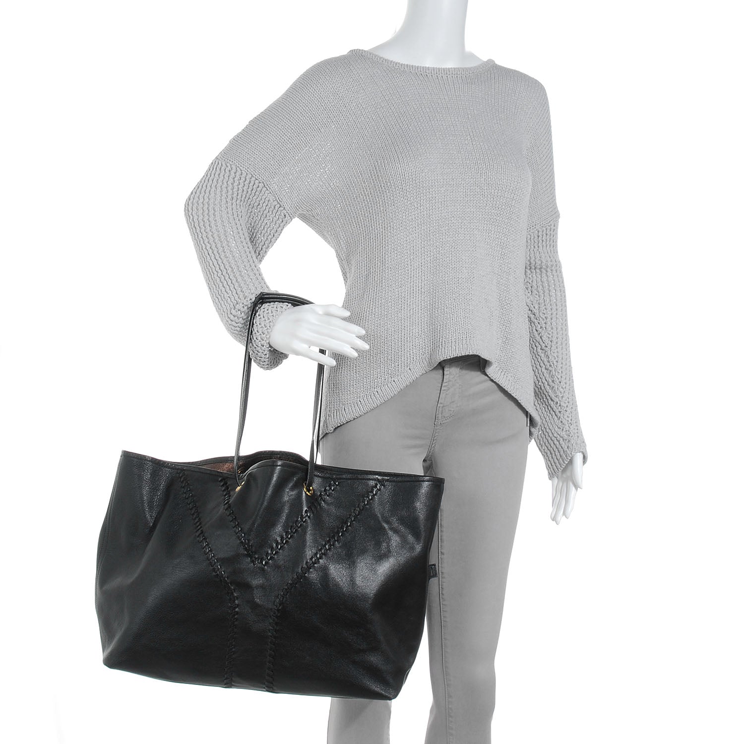 Saint Laurent Leather Large Neo Reversible Tote Black Bronze 2 of 7