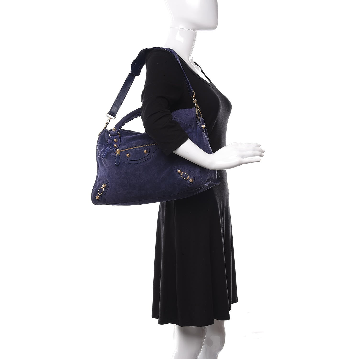 Balenciaga Baby Daim Suede Giant 12 Gold Hardware City Bleu Nuit 2 of 10