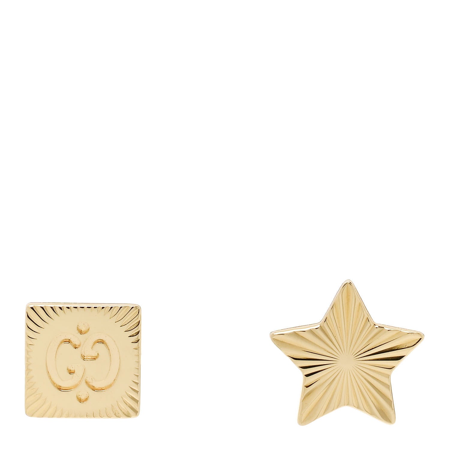 Gucci 18K Yellow Gold Icon Square Star Earrings 1 of 5