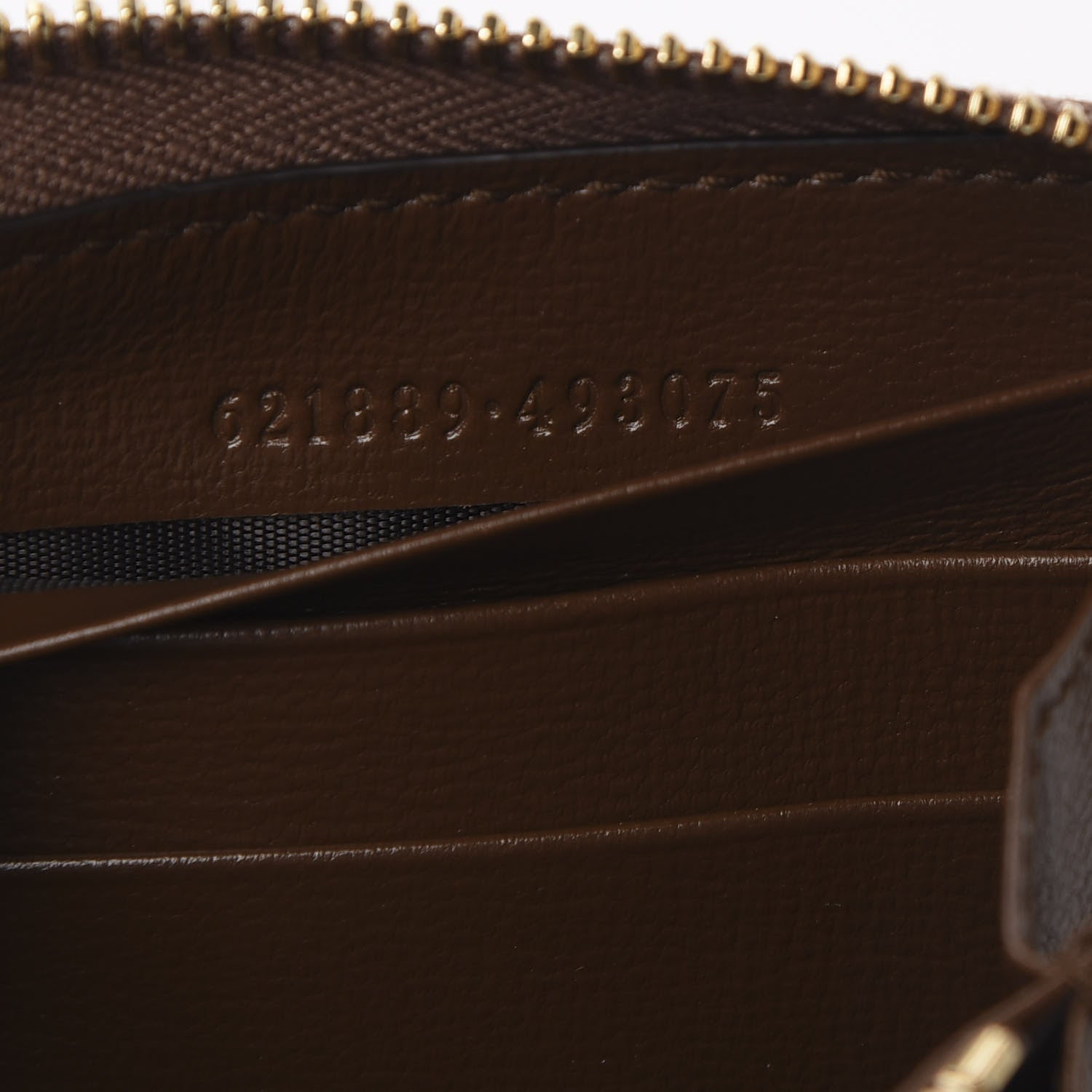 Gucci GG Supreme Monogram Azalea Calfskin Horsebit 1955 Zip Around Wallet Beige Ebony Brown Sugar 9 of 10