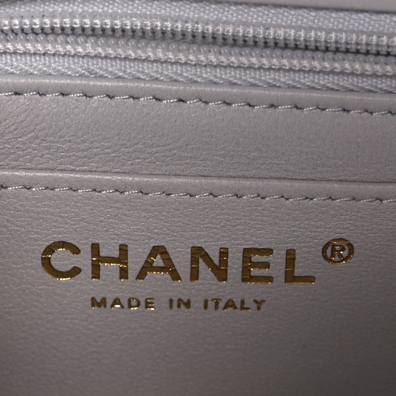 Chanel Lambskin Quilted Mini Square Flap Light Grey 7 of 12