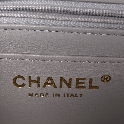 Chanel Lambskin Quilted Mini Square Flap Light Grey 7 of 12