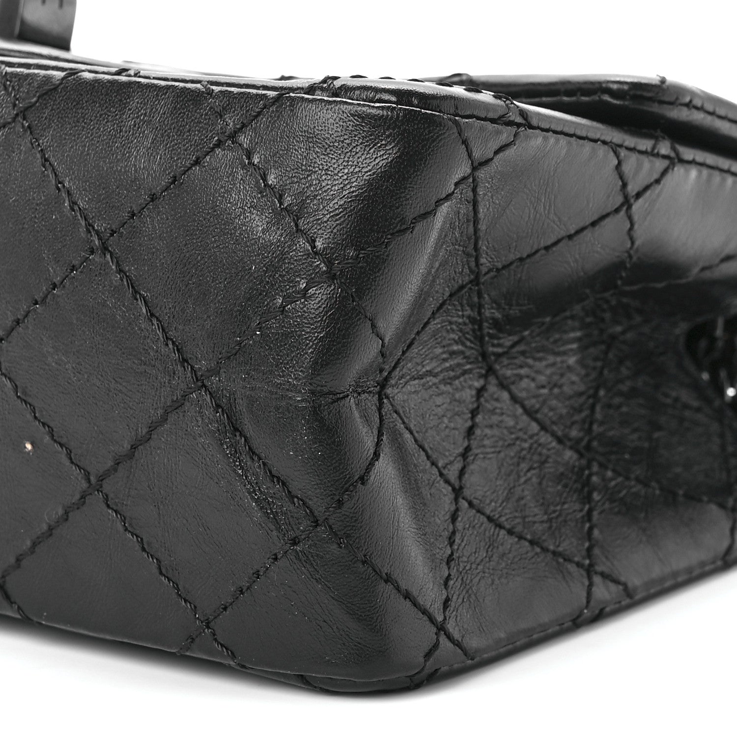 Chanel Aged Calfskin Quilted 2.55 Reissue Mini Flap So Black 10 of 10