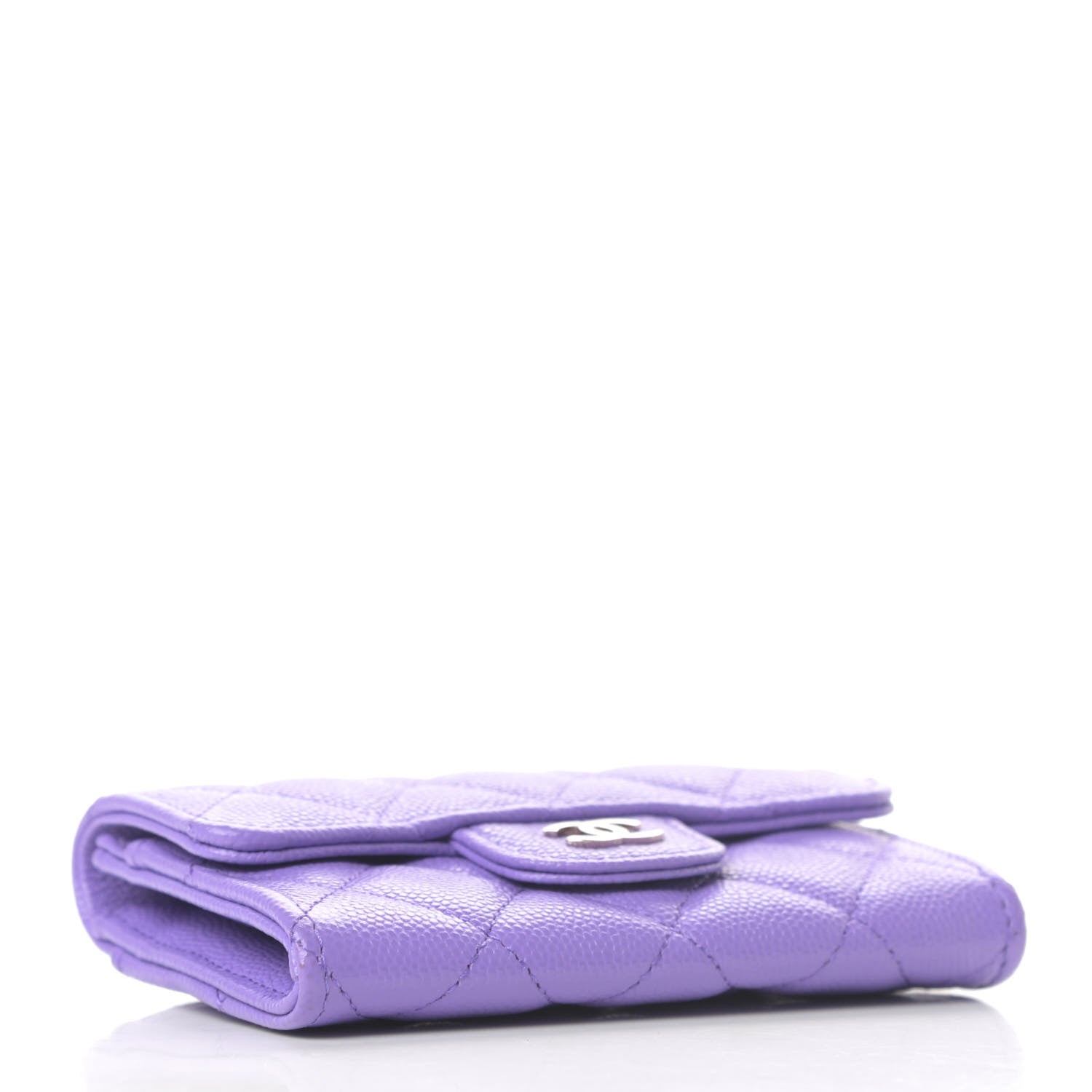 Chanel Caviar Quilted Flap Card Holder Wallet Purple 4 of 9