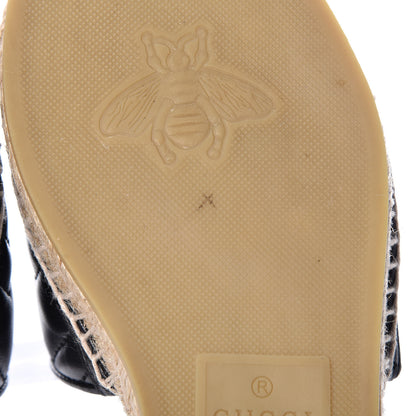 Gucci Nappa Matelasse GG Marmont Espadrille Slide Sandals 40.5 Black 10 of 12
