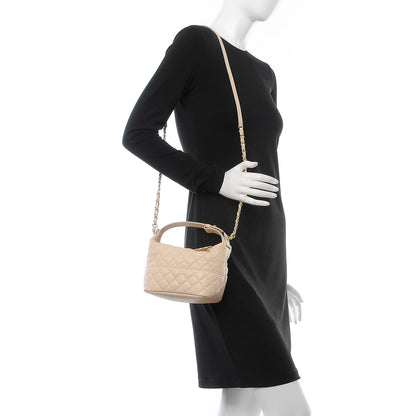 Chanel Lambskin Quilted Hobo Beige 3 of 6