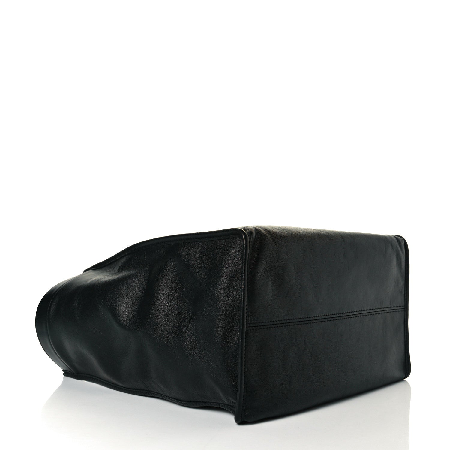 Balenciaga Calfskin Printed Logo Small Market Shopper Tote Black 4 of 7