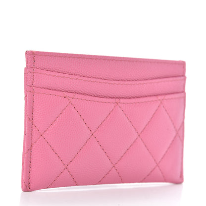 Chanel Caviar Quilted Card Holder Pink 3 of 9