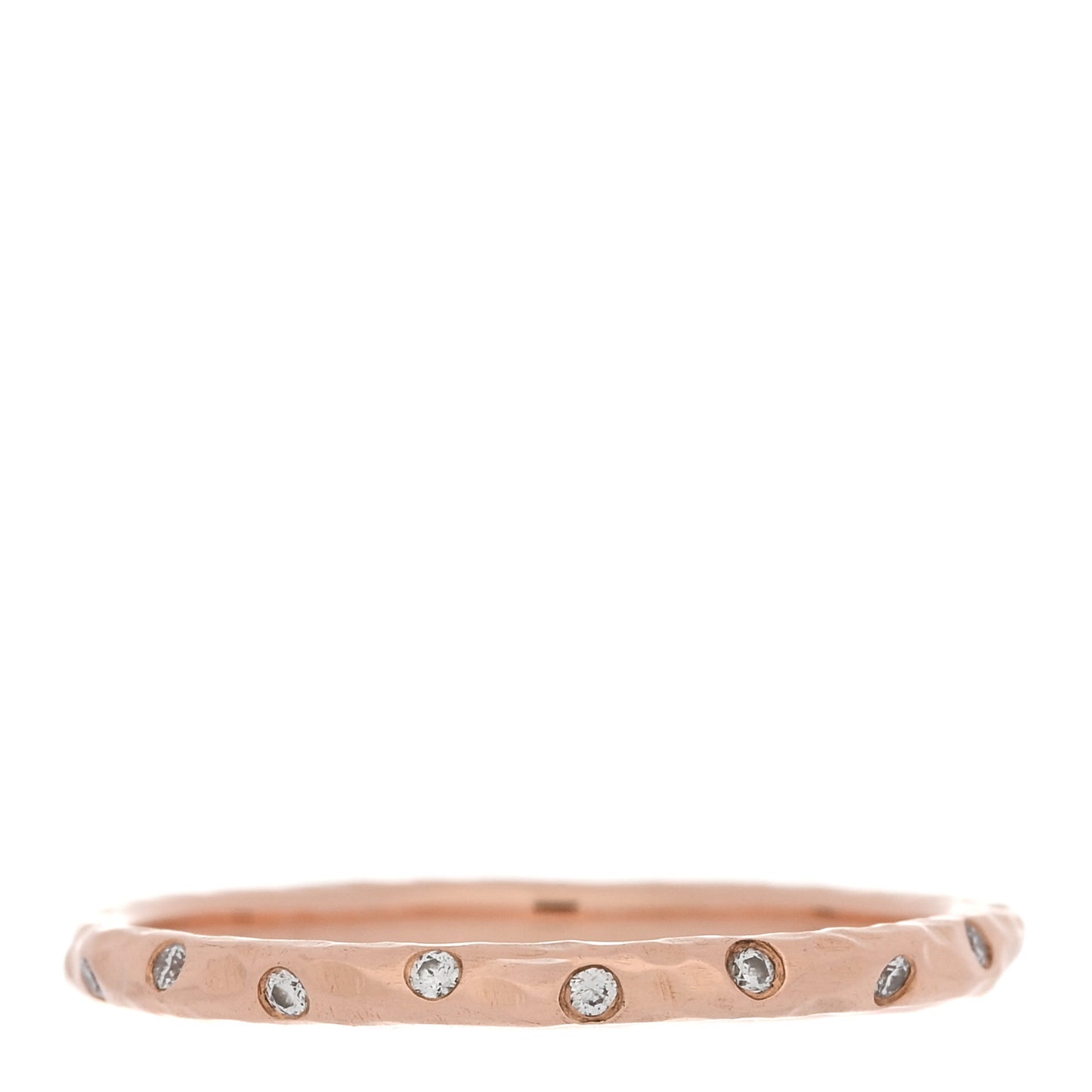 18K Rose Gold Diamond Paloma Picasso Hammered Ring 54 6.75