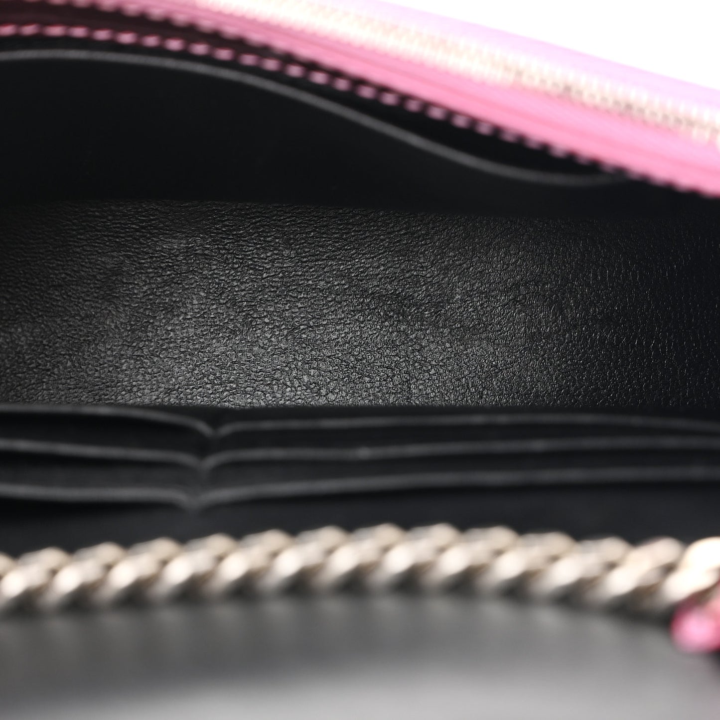 Metallic Shiny Calfskin Crocodile Embossed Hourglass Chain Bag Pink