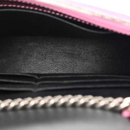 Balenciaga Metallic Shiny Calfskin Crocodile Embossed Hourglass Chain Bag Pink 5 of 13