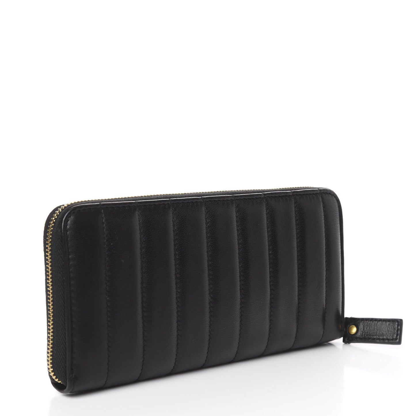 Lambskin Matelasse Monogram Vicky Continental Wallet Black