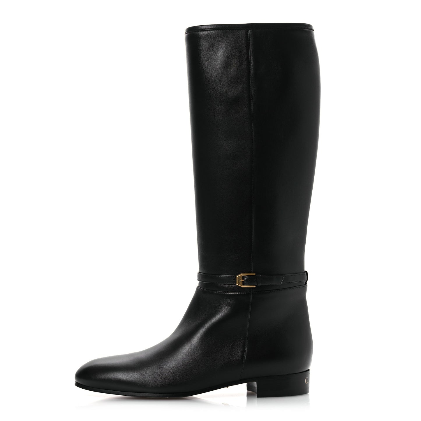 Calfskin Knee High Boots 39.5 Black
