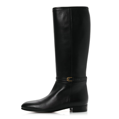 Gucci Calfskin Knee High Boots 39.5 Black 1 of 14