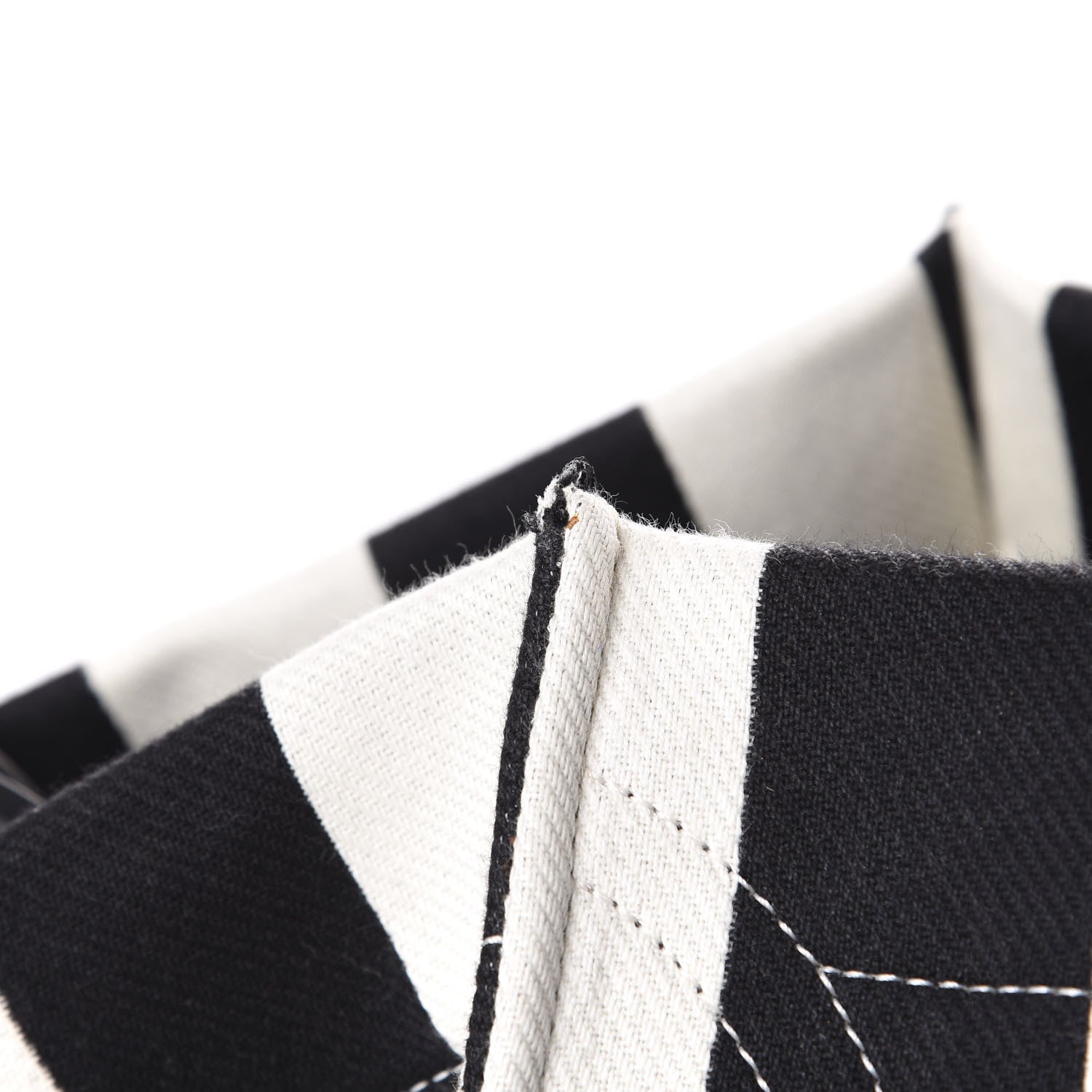 Celine Cotton Canvas Striped Medium Phantom Luggage White Black 9 of 11
