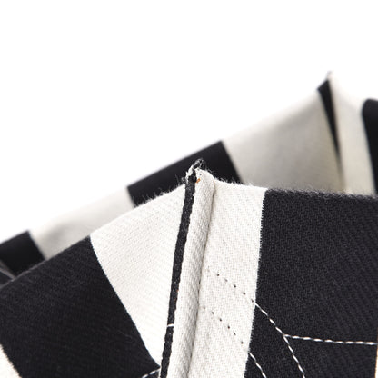 Celine Cotton Canvas Striped Medium Phantom Luggage White Black 9 of 11