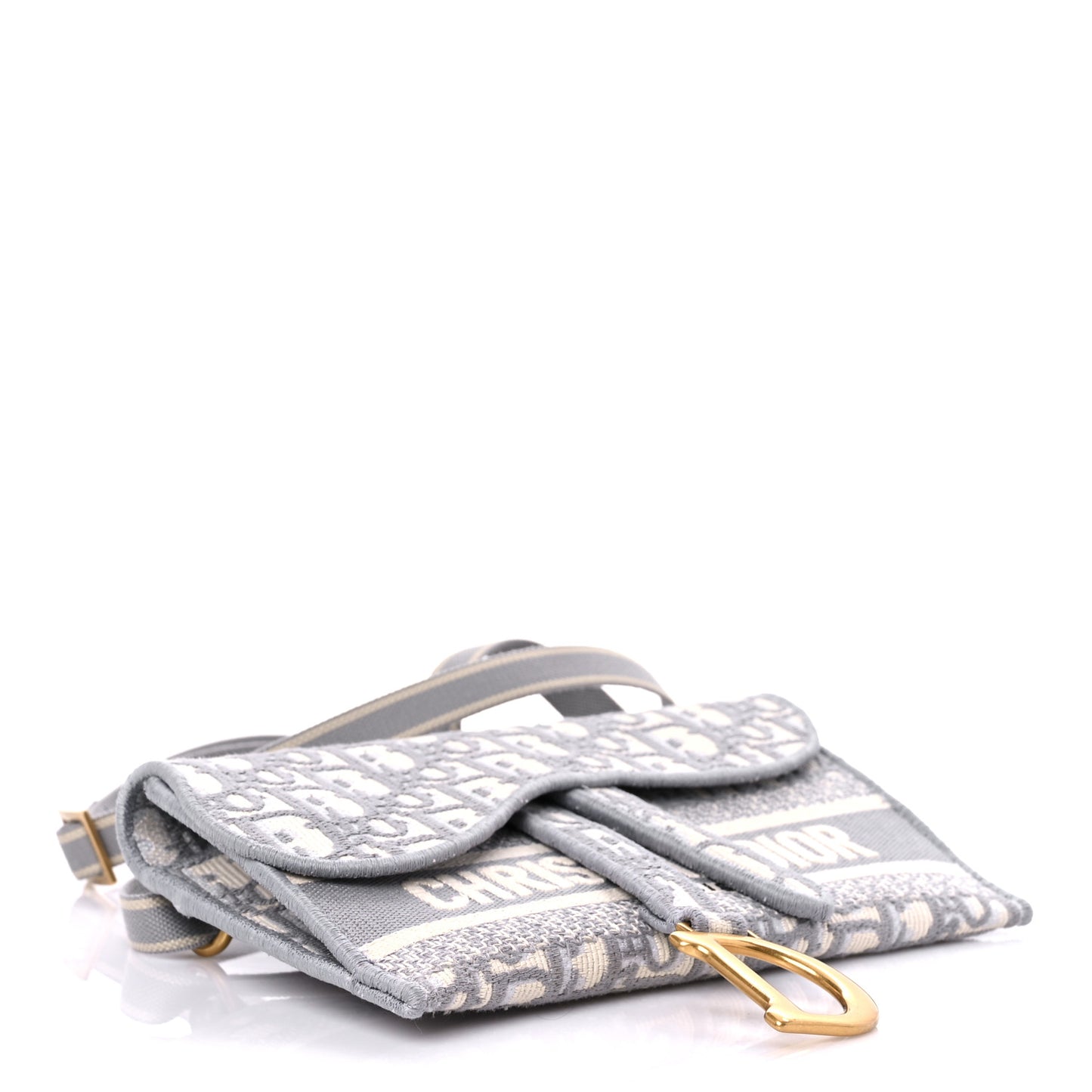 Oblique Slim Saddle Pouch Grey