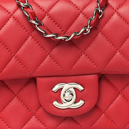 Chanel Lambskin Quilted Mini Rectangular Flap Red 8 of 13