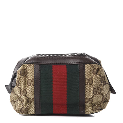 Gucci Monogram Web Small Cosmetic Case Dark Brown 1 of 7