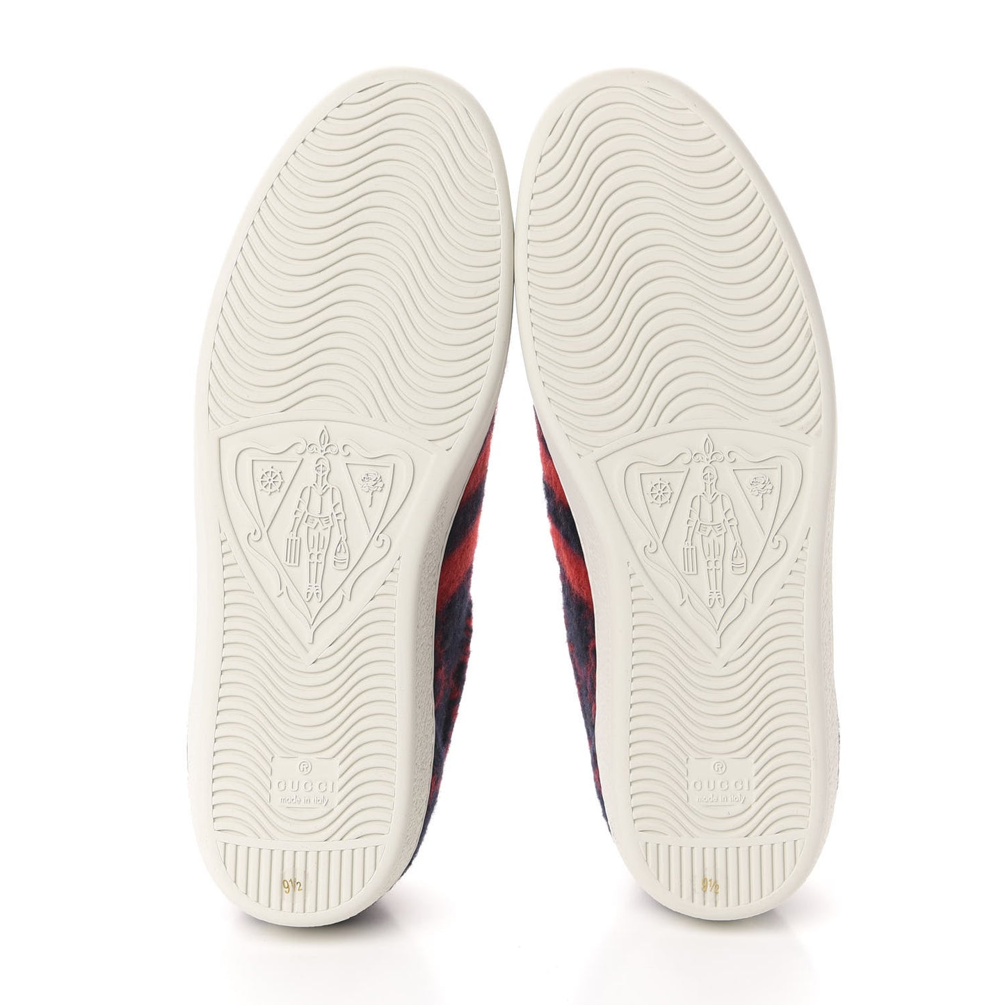 Covered Wool Big GG Monogram Mens Sneakers 9.5 Blue Red Mystic White