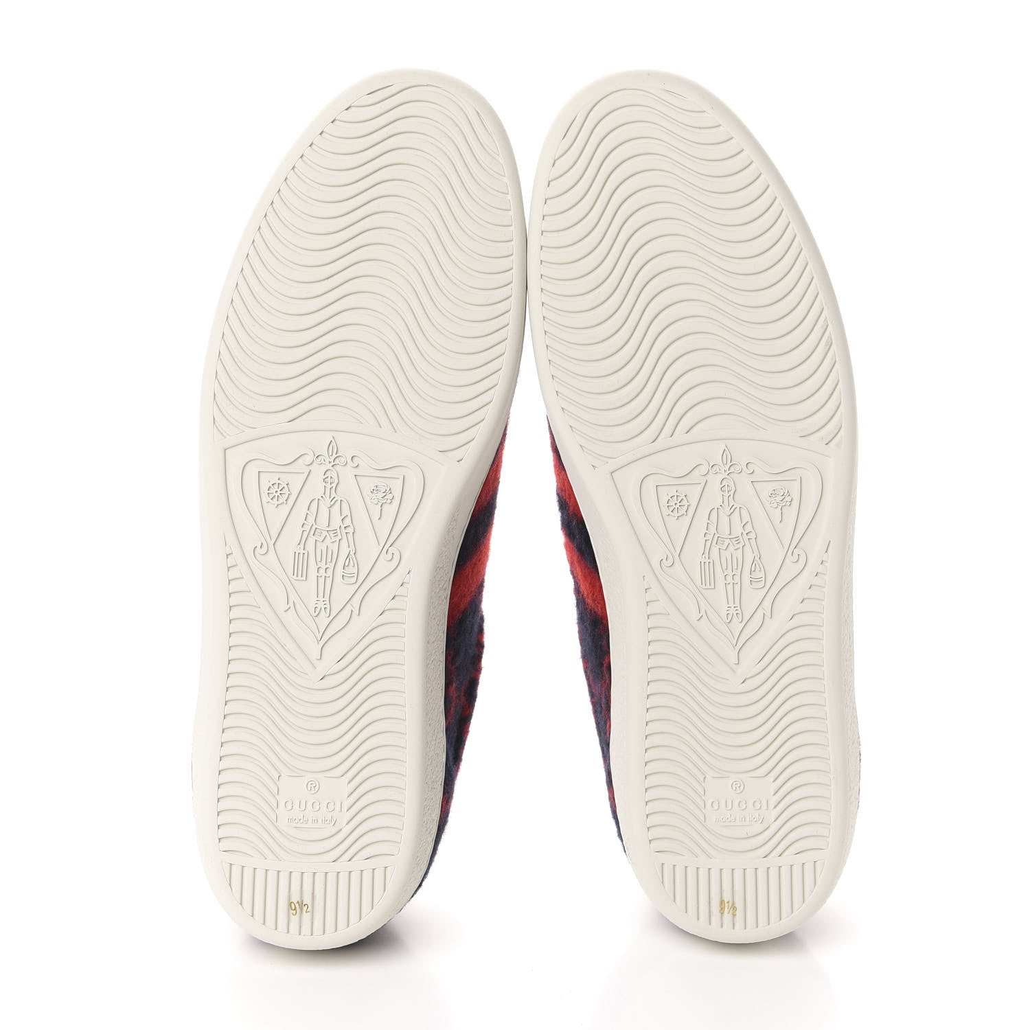Gucci Covered Wool Big GG Monogram Mens Sneakers 9.5 Blue Red Mystic White 6 of 10